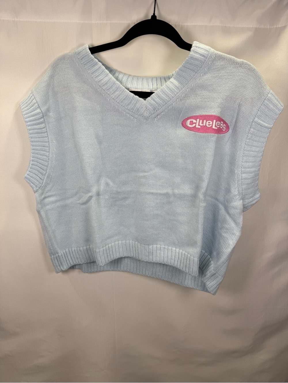 Clueless Light Blue V-Neck Sweater Vest